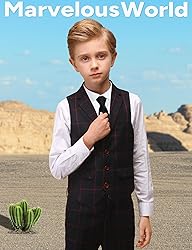 Marvelous World Boys' 5-Piece Formal Vest Suit