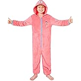 SPONGEBOB SQUAREPANTS One-Piece Pajamas for Kids, 5‑14 years, Hooded Fleece Jumpsuit, Loungewear, Gifts for Girls, Boys