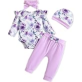 Doresbebe Baby Girl Clothes Newborn Infant Outfits Cute Summer Clothes Spring Romper Set+Hat+Headband