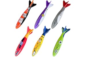 sumetact Pool Toys for Kids Ages 4-8 8-12, 6 Pack Shark Diving Toys for Underwater Games, Summer Water Fun & Pool Activities