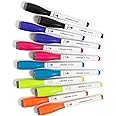 U Brands Fine Tip Dry Erase Markers with Eraser, Magnetic Whiteboard Markers, Low Odor, Assorted Bright Colors, Set of 12