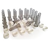20 Plastic Preform Bottle Tubes with 20 Caps - Waterproof - Smell Proof Stash Container - Bison Tube Storage Containers for Geocaching or Geocache - Stronger Test tube with Screw Cap