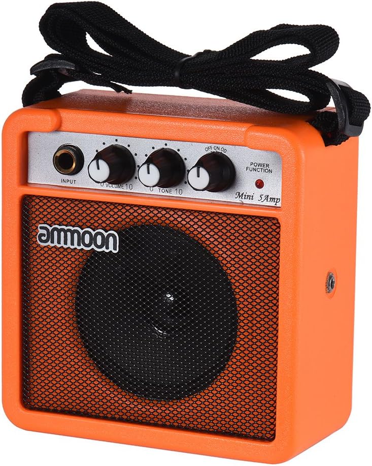 ammoon Mini Guitar Amp 5 Watt 9V Battery Powered Amp Amplifier Speaker for Acoustic/Electric Guitar Ukulele High-Sensitivity with Volume Tone Control