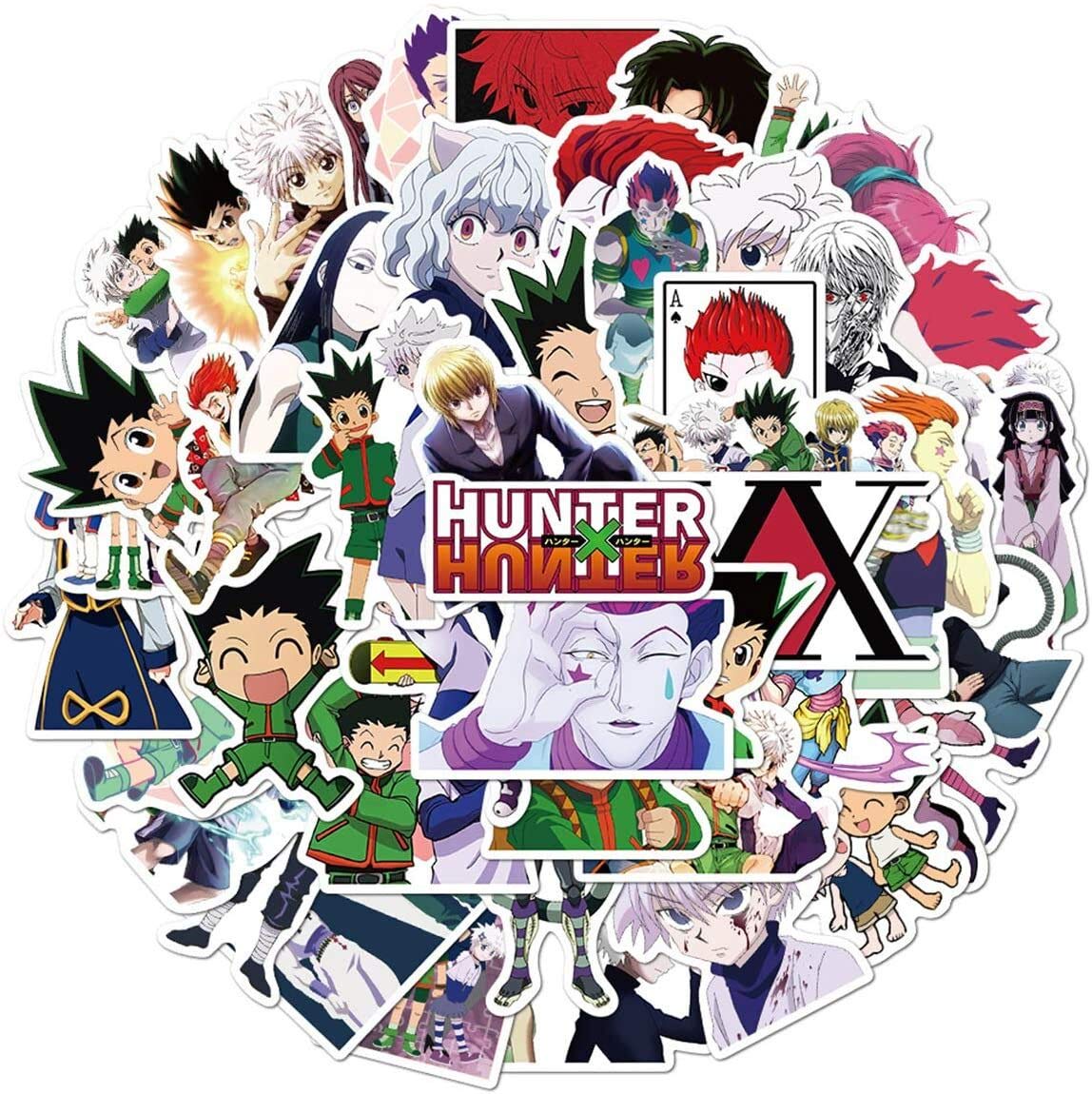 Lanseede 100PCS Hunter X Hunter Stickers Japanese Cartoon Anime Stickers Waterproof Vinyl Stickers for Kids Teens Adults Water Bottle Laptop Suitcase Luggage Skateboard Decoration