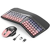 Ergonomic Wireless Keyboard Mouse, Mechanical Gaming Set with Wrist Rest | Compatible With All windows and Type C Computer,With OTG &amp; Long Clean Bruch,Ideal for PC, Home, Office and College