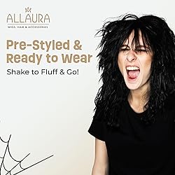 ALLAURA 80s Wig Rocker Wig Black Wig Men Mullet