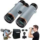 10X42 Binoculars for Adults with ED Glass, BAK4 Prism, Waterproof, Fogproof, Low Light Vision & Phone Adapter for Hunting, Bird Watching, Travel, Hiking