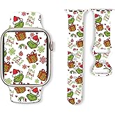 Holidays Watch Bands Compatible with Apple Watch 38mm 40mm 41mm 42mm 44mm 45mm 46mm 49mm, Adjustable Soft Silicone Sports Wristband Strap Replacement for iWatch Ultra SE & Series 10/9/8/7/6/5/4/3/2/1