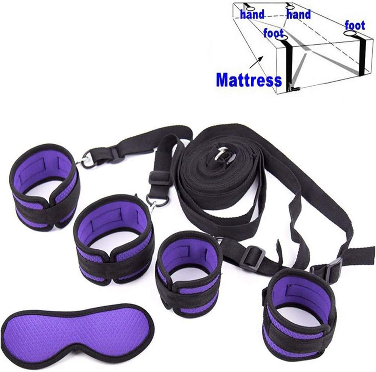 POPBBIE Soft Women's Bed Tied up Straps,Neoprene Padded Gym Set，Purple
