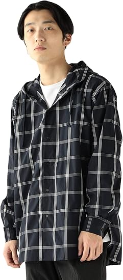 Amazon ビームス ワイシャツ カジュアルシャツ フード シャツ メンズ ネイビー S シャツ 通販