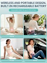 Slimpal Heat Pad Portable Cordless Electric Heating Pad 3 Timers Pink view 5