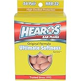 HEAROS Ultimate Softness Series Ear Plugs, Beige, 56 Pair