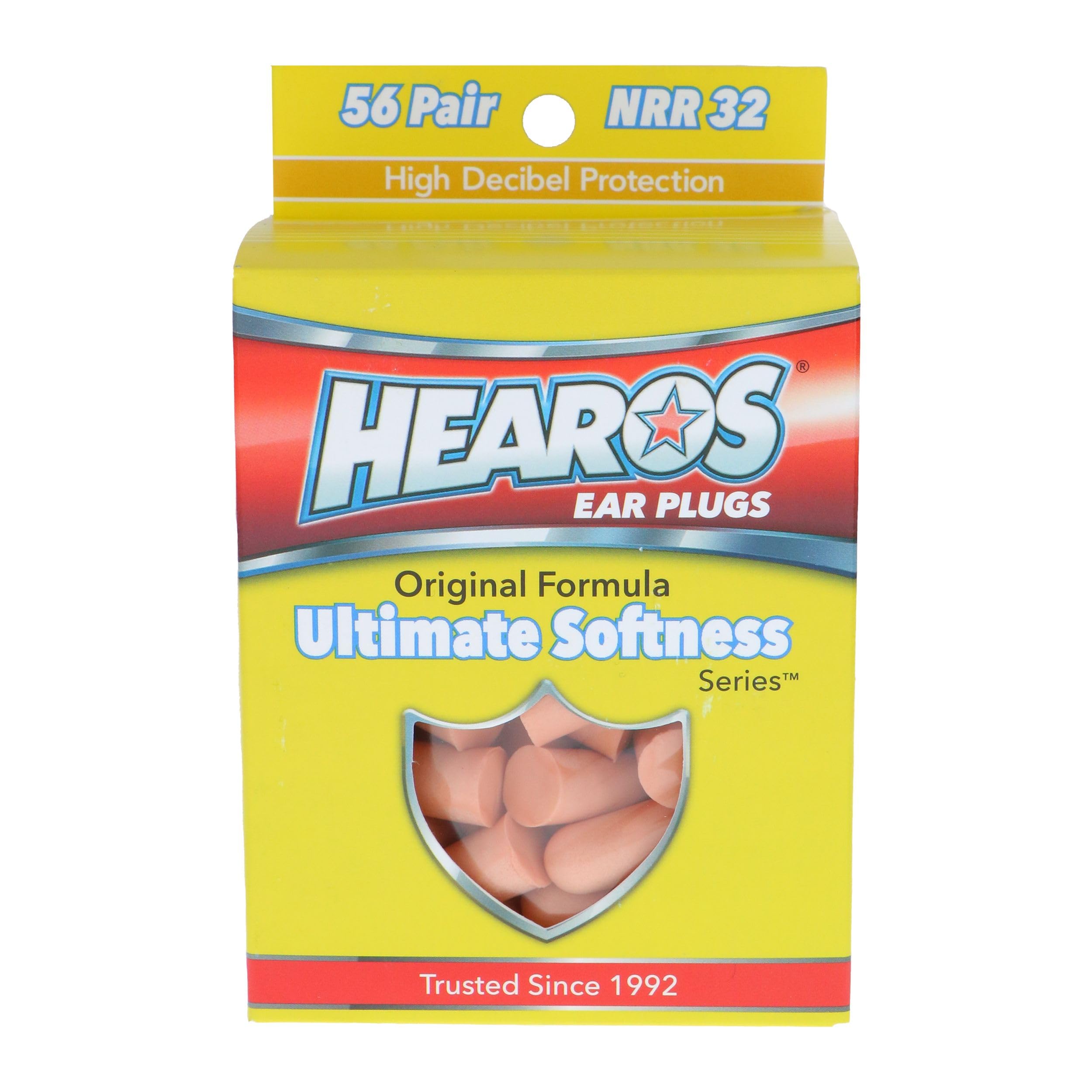HEAROS Ultimate Softness Series Ear Plugs, Beige, 56 Pair