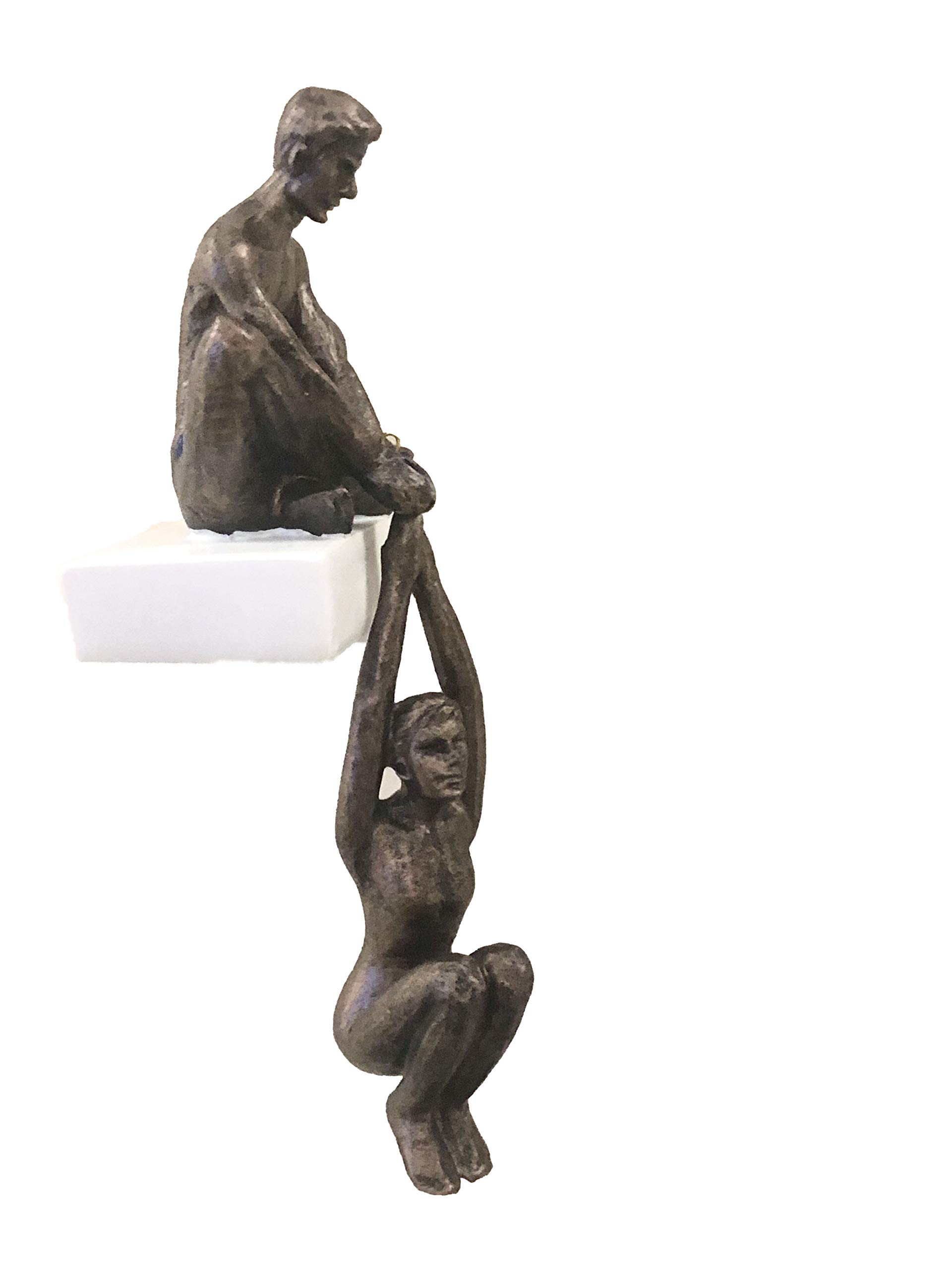 Haute Collage Emotive Figurines Modern Wall Hanging (Faith (Man holding a hanging woman))