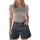 BAMBOO COOL Women's Skin-Tight Soft T-Shirts Short Sleeve Slim Fit Tops for Women Cute Basic Tees