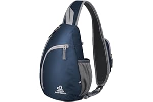 WATERFLY Crossbody Sling Bag Small Water Resistant Backpack Lightweight Shoulder Chest Daypack for Men Women Hiking Travel