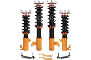 maXpeedingrods Coilovers for Mazda 323 Protegé/Protegé5/Mazdaspeed Protegé 1999-2003, Shock Absorber 24 Ways Damper Adjustable Coilovers Suspension Kit Coil Struts Amortiguador Lowering Kit Gold