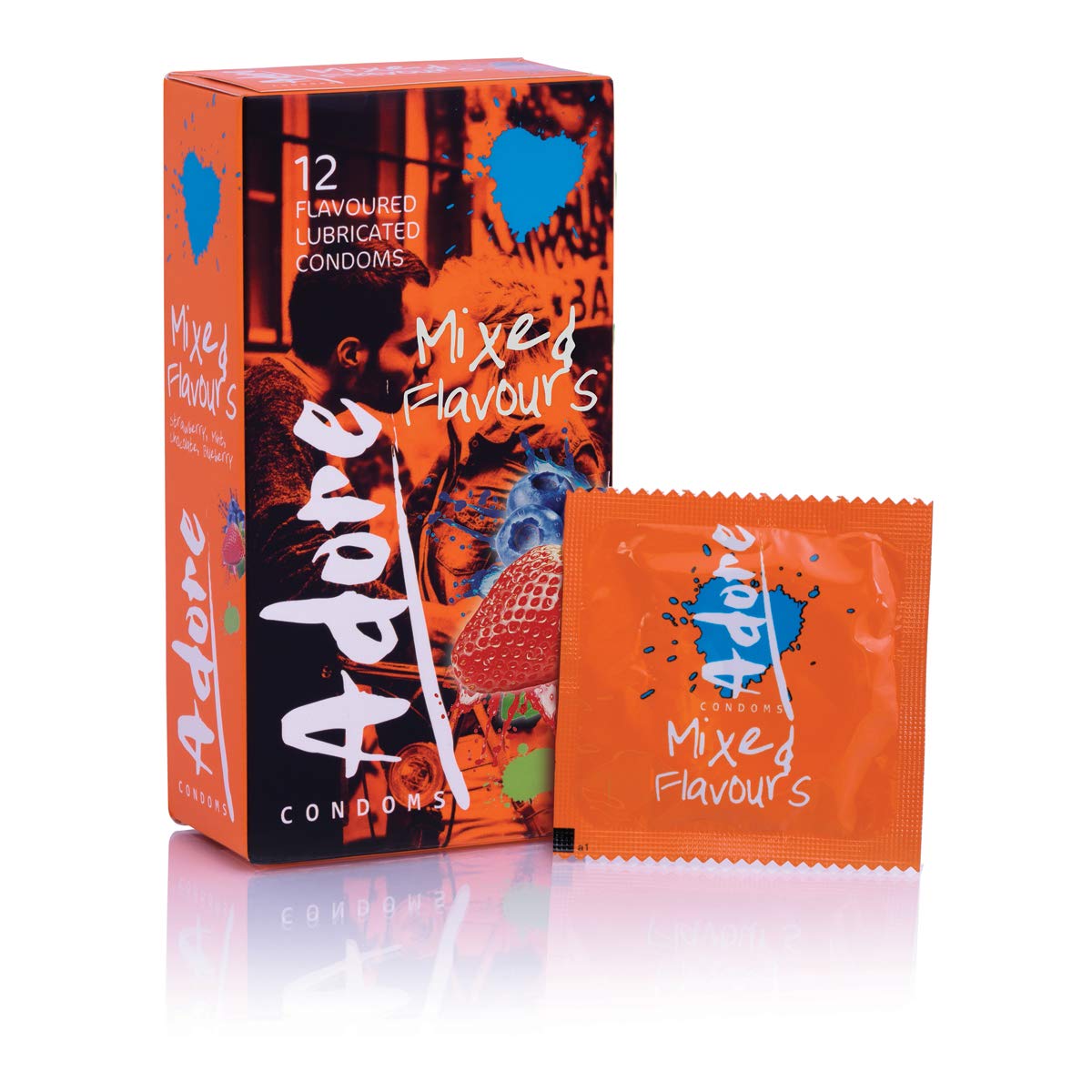 Pasante - Pasante Adore Mixed Flavors Condoms - 12 Pieces