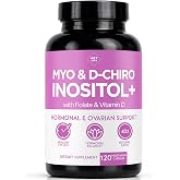 Optify Myo-Inositol &amp; D-Chiro Inositol Supplement for Women | 40:1 Ratio Plus Folate and Vitamin D | Support Healthy Hormonal Balance, Regular Cycles, &amp; Ovarian Health (120 Count (Pack of 1))