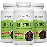 NaturalSlim Digestive Enzymes for Women & Men - Helpzymes Essential Enzymes for Digestion, Gut Health, Gas Bloating Relief with Bromelain, Ox Bile, Pancreatin. & Betaine HCL - 100 Capsules 3 Pack