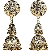 Bohemian Jhumka Dangle Drop Indian Earrings Ethnic Gypsy Tassels Dangle Chandelier Earring Bollywood Temple Jhumki Retro Antique Christmas Jewelry Gifts for Women Festival Wear