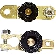 1 Side & 1 Top Post Battery Disconnect Switch, Battery Terminal Link Quick Switch, Power Master Disconnect Cut Off Isolator for Boat Small Yacht RV Camper Truck Car Vehicle (Black)