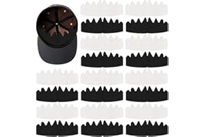 CREZTAIL 20 PCS Baseball Caps Inserts, Felt Reusable & Washable hat liners sweat protection,sweat liners for baseball caps,hat shaper, hat insert to keep shape, golf hat sweat liner(Black & White)