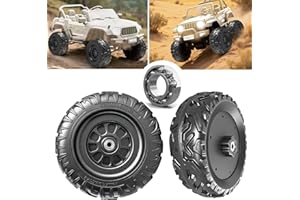 JRRXM 2Pack 29CM/11.4'' EVA Soft Compound Tire for Power Wheels Ride on Car ﻿Alligator Tires Upgrade,Off-Road Tires Front/Rear Wheels for Ride on Toys Car/SUV/Jeep/UTV Replacement Parts,Black,Bearing