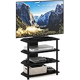 Furinno Turn-N-Tube Easy Assembly 4-Tier Petite Entertainment Center / TV Stand / TV Unit / TV Desk, Blackwood