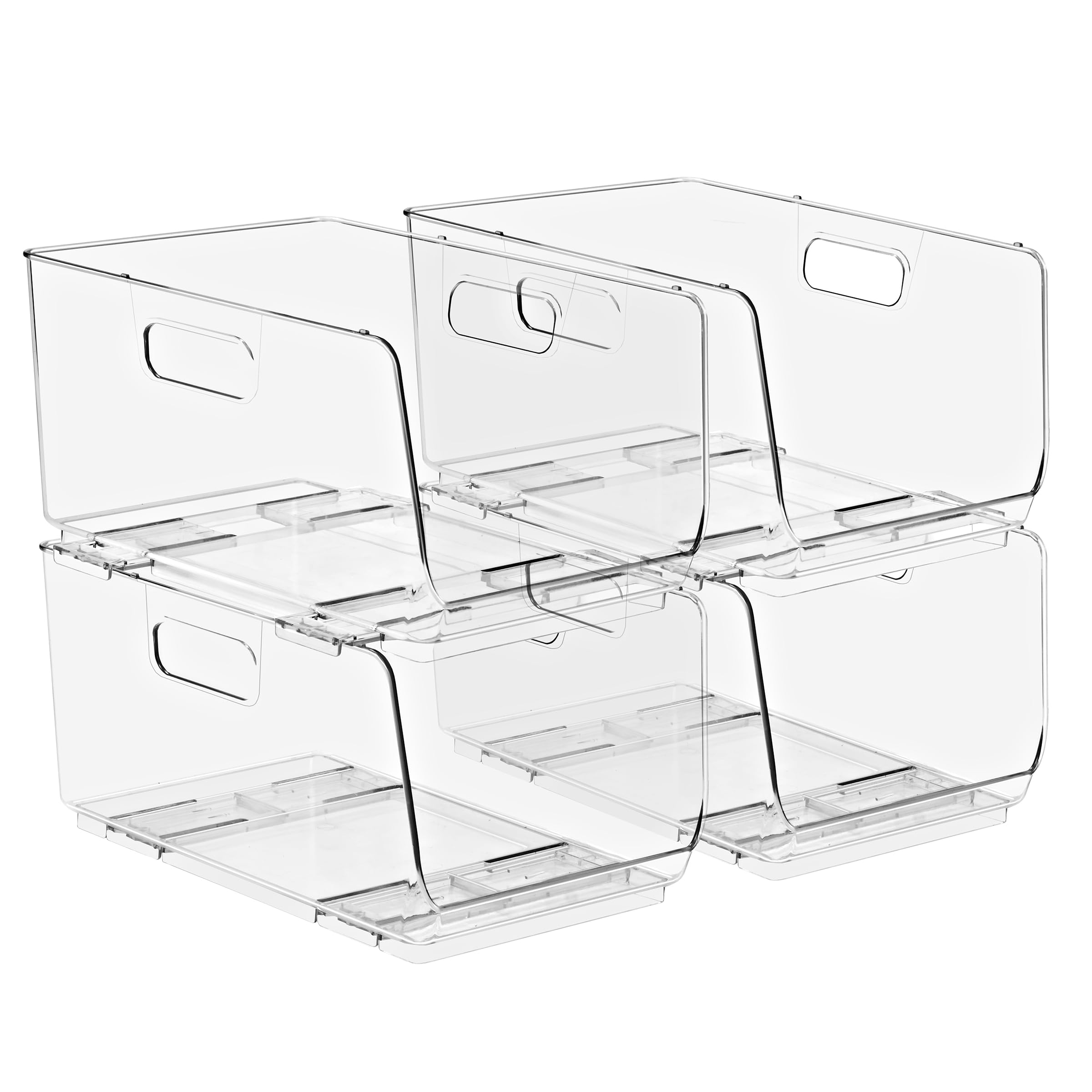 Sorbus Stackable Storage Bins Open Front - Clear Stackable Storage Bins ...