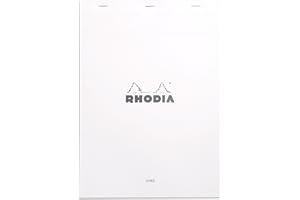 Rhodia Notepad, No18 A4, Lined - White, "8 1/4"" x 11 3/4""" (18601C)