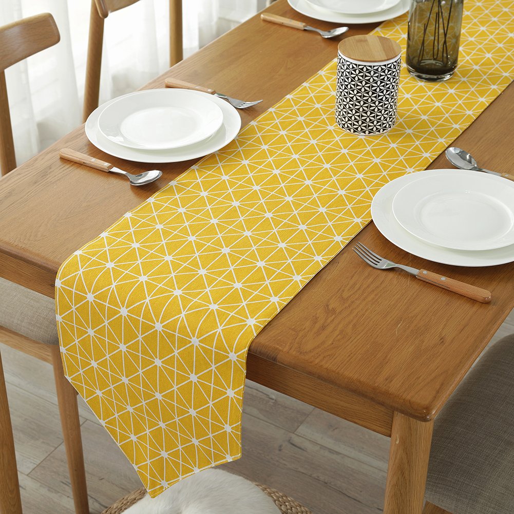 Best table runner gray yellow