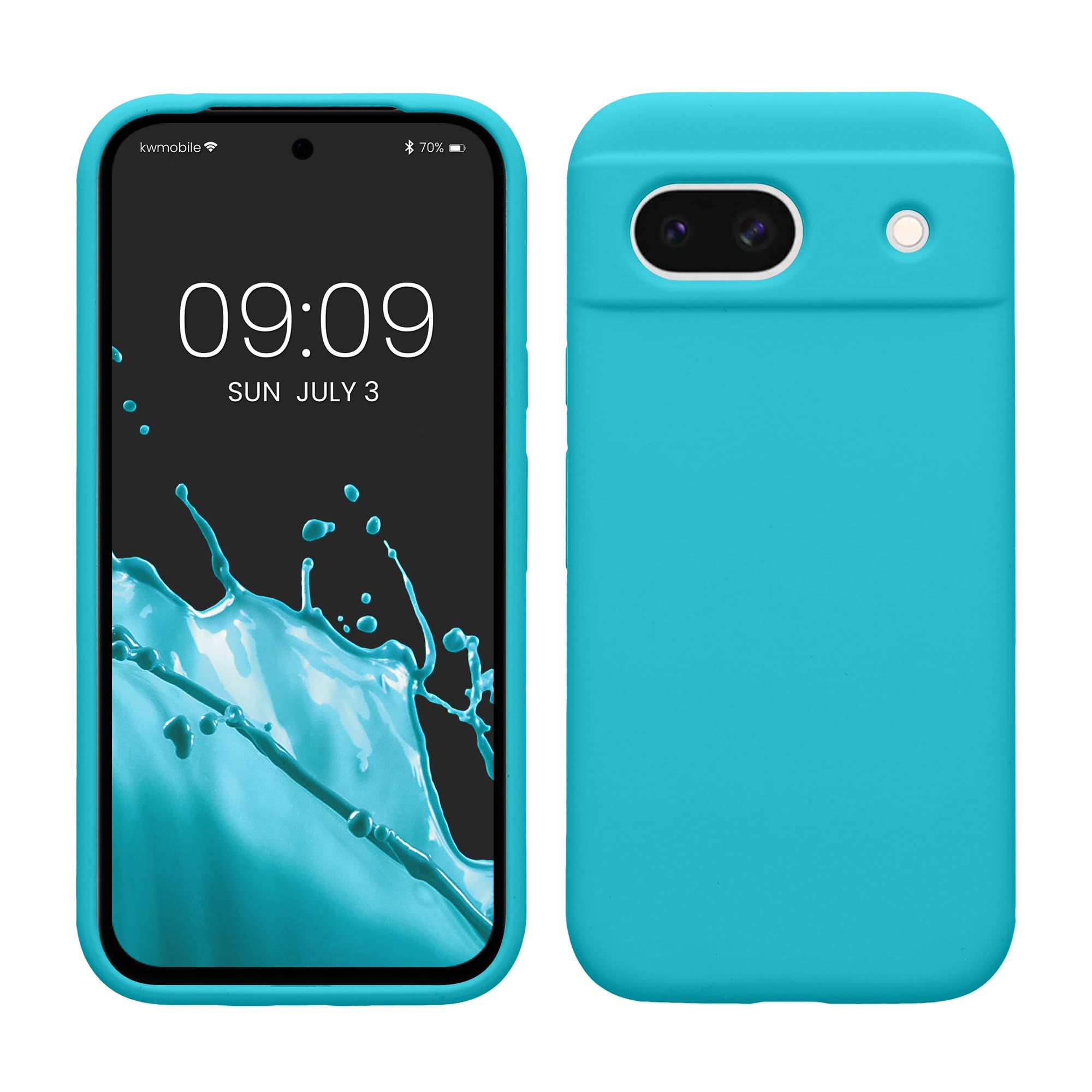 kwmobile Case Compatible with Google Pixel 8a Case - TPU Silicone Phone Cover with Soft Finish - Cool Glacier — image 1