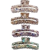 Jayongnee Large Rectangle Non-Slip Hair Clips for Women and Girls - Strong Hold Jaw Clamps for Thin/Medium Thick Hair