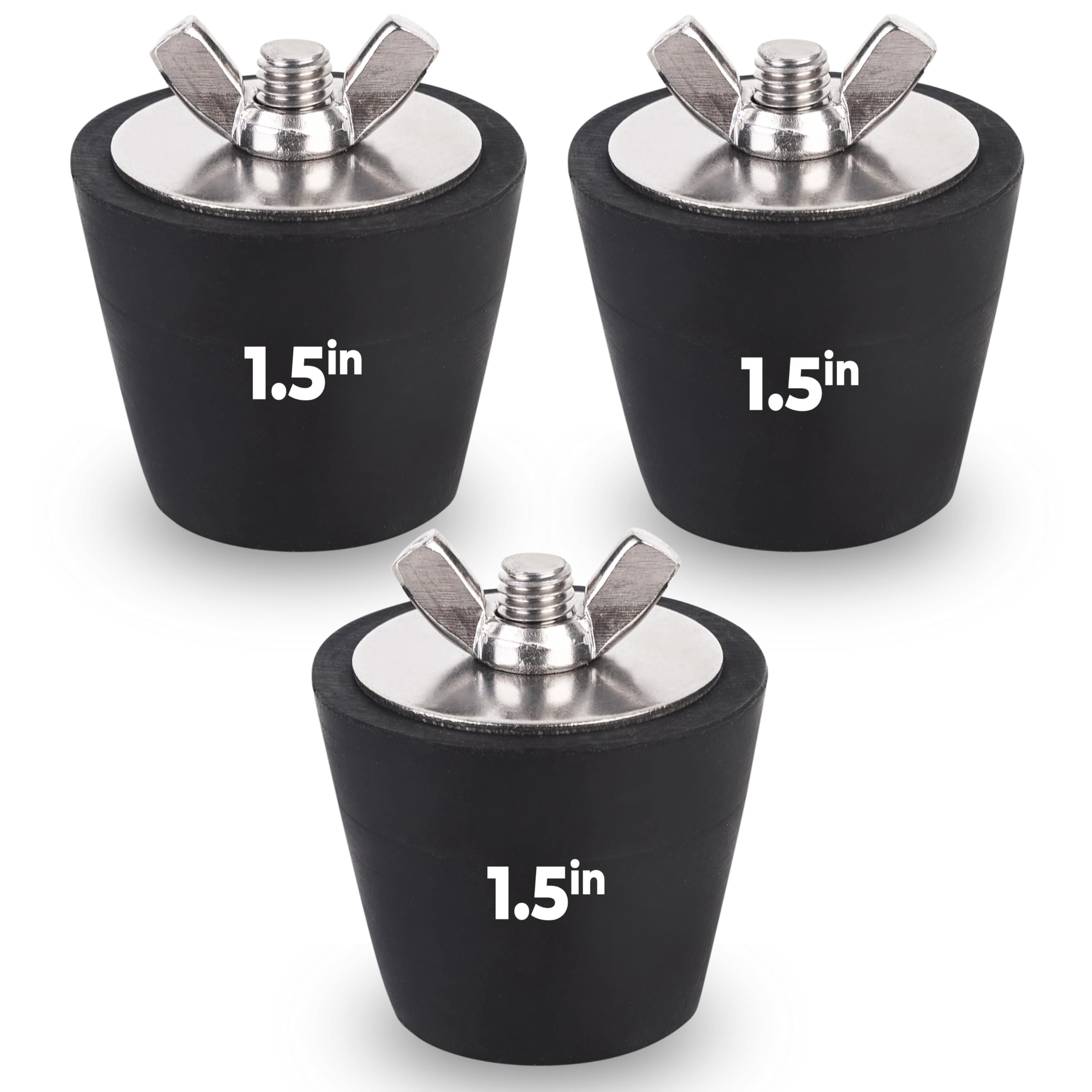 Photo 1 of [Upgraded] BlueStars Pool Winterizing Plug 1.5", Swimming Pool Rubber Expansion Plug with Stainless Steel Screws, Return Line & Skimmer Plugs for Inground & Above-Ground Pools - Pack of 3