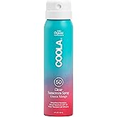 COOLA Organic Sunscreen SPF 50 Sunblock Spray, Dermatologist Tested Skin Care for Daily Protection, Vegan and Gluten Free, Guava Mango