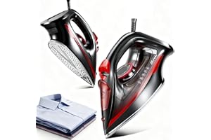 SUNDU Steam Iron for Clothes 15s Fast Heat-up, 1500W Iron with 13.21oz Water Tank, Non-Stick Ceramic Soleplate, Anti-Drip, Auto-Off, Burst Steam, Self-Cleaning, Ironing Clothes for Home