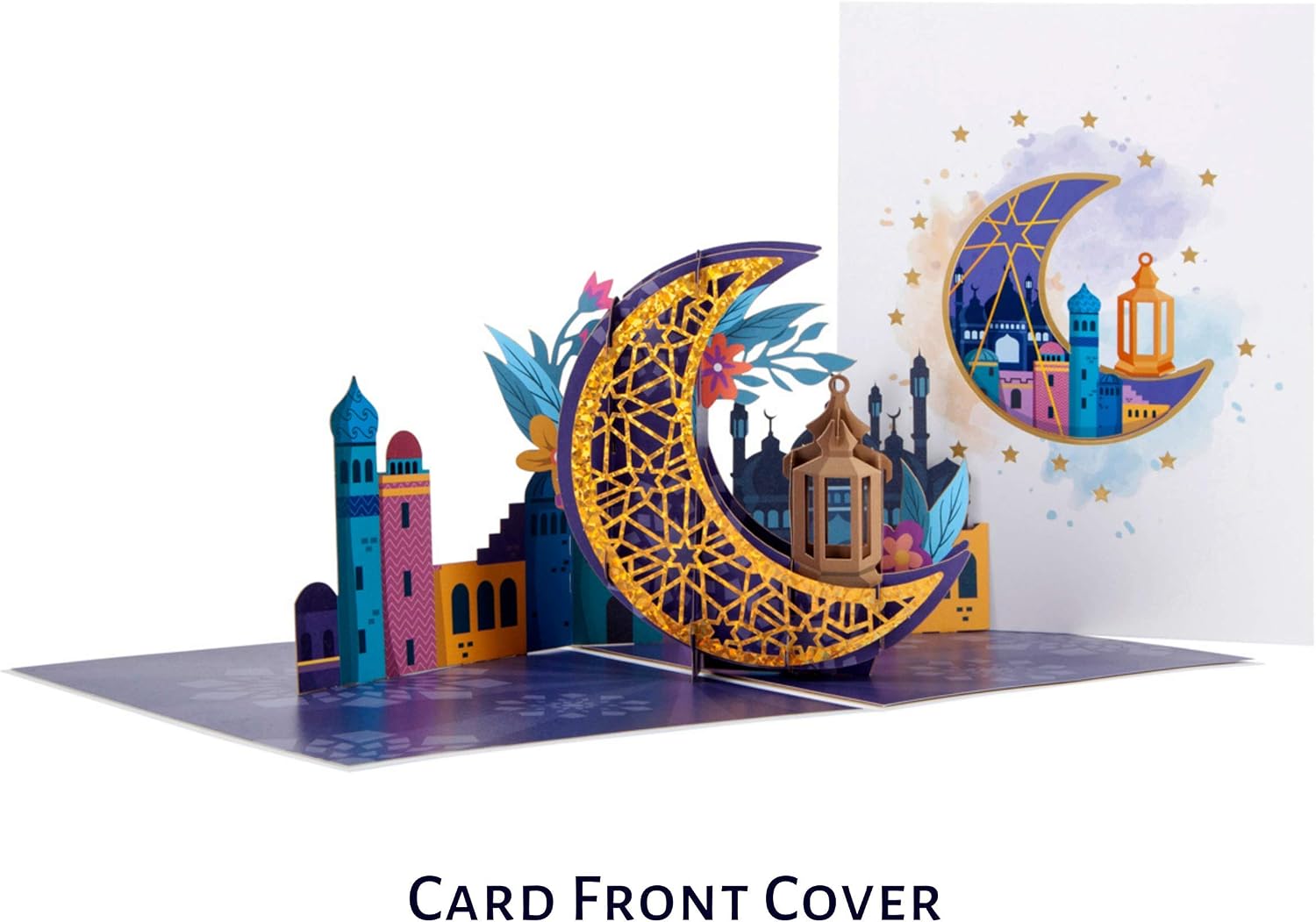Cardology - Eid Mubarak Pop Up Card, Gold, 15cm x 20cm - Image 3