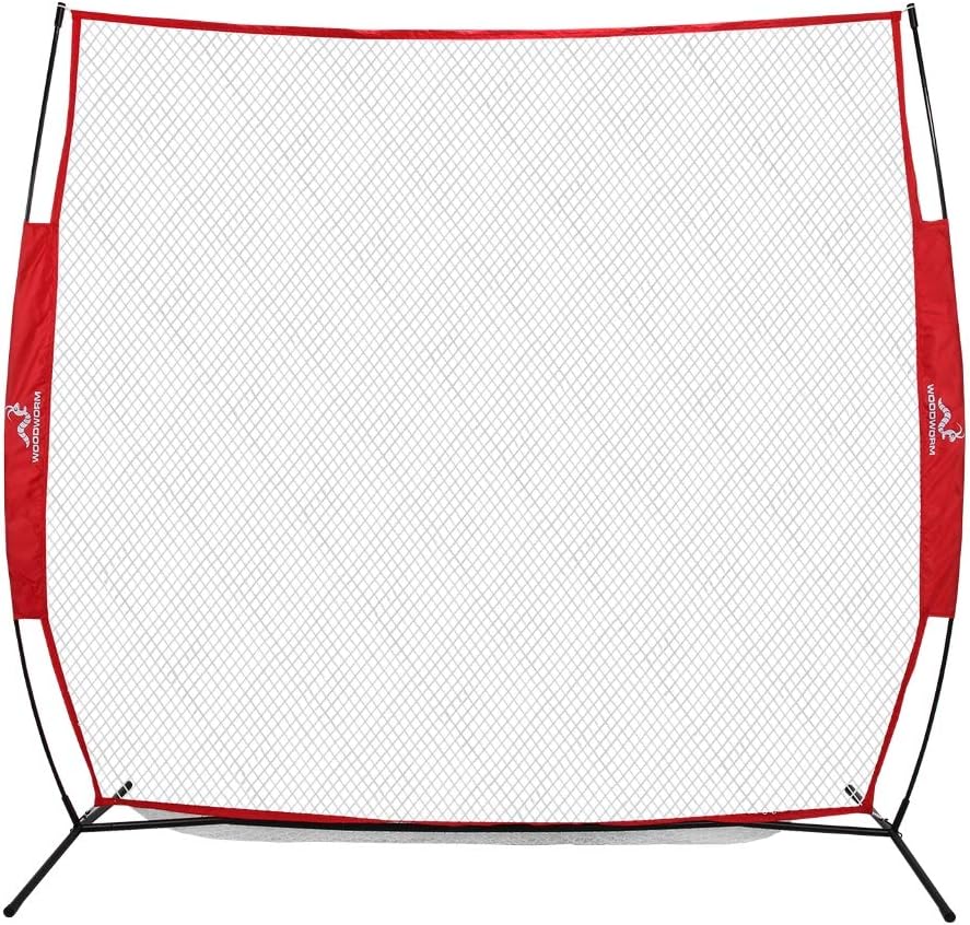 Woodworm 2.2m x 2.2m Quick Up Sports Bow Frame and Net - Practice/Protective Net Screen for Cricket, Baseball and Other Sports