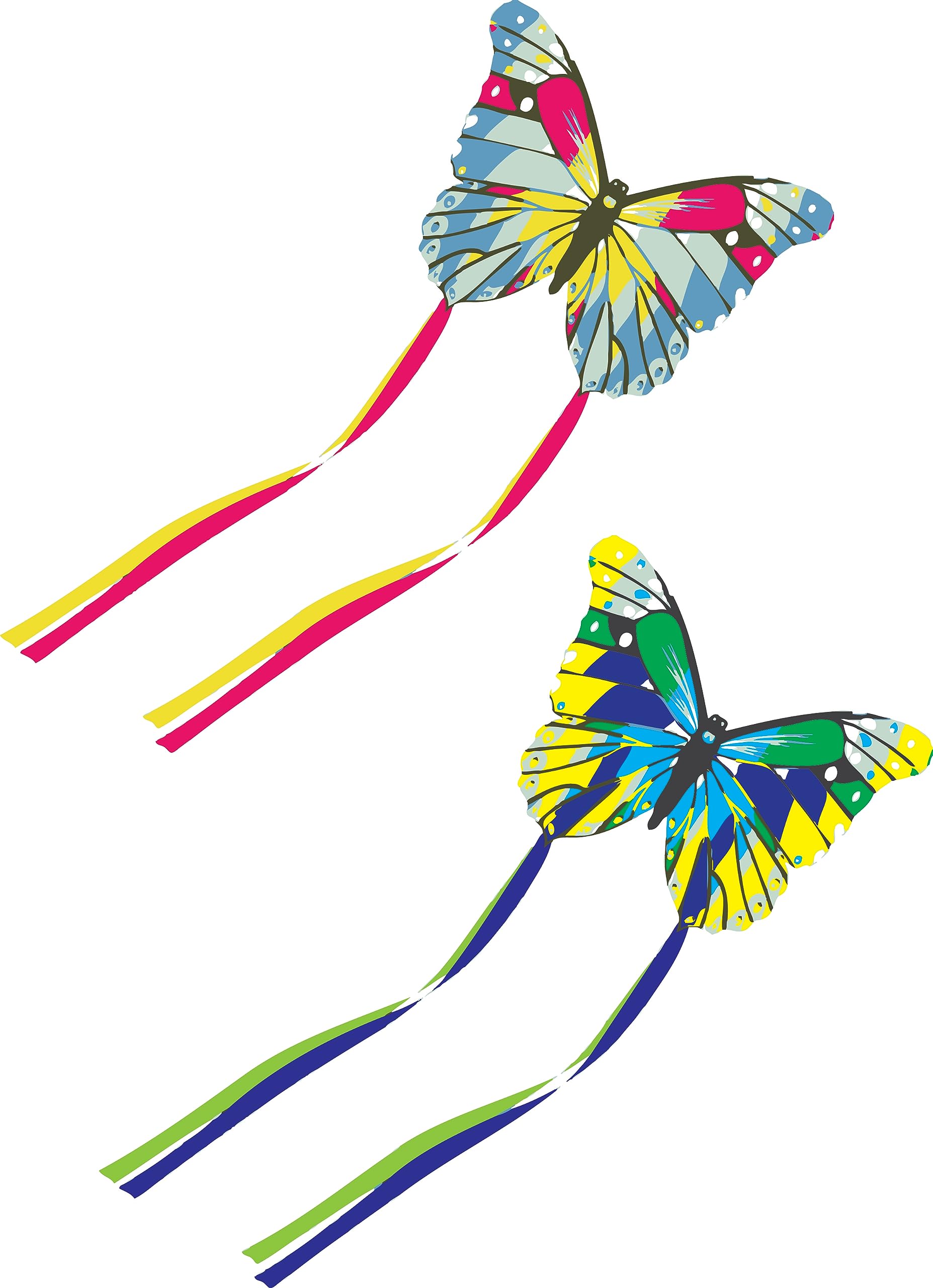 BROOKITE from Peterkin | Mini Butterfly Kite | Multicolour Butterfly Kite - 30cm x 40cm - Polyester Ripstop with 1 handle | Kites | Outdoor Toys | Sport & Leisure | Ages 3+