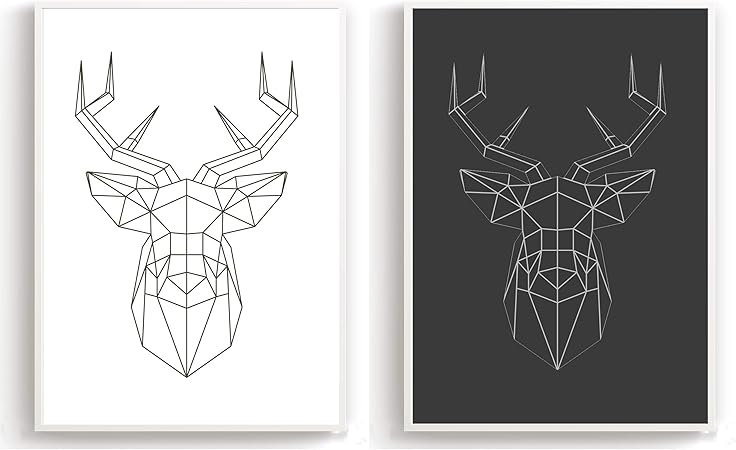 Flanacom 2er Set Design Poster Skandinavisches Design Moderne Dekoration Wohnung Deko Kunstdruck Schwarz Weiss Auf A3 Premiumpapier Polygon Geometrisch A3 Ohne Rahmen Design 2 Amazon De Kuche Haushalt
