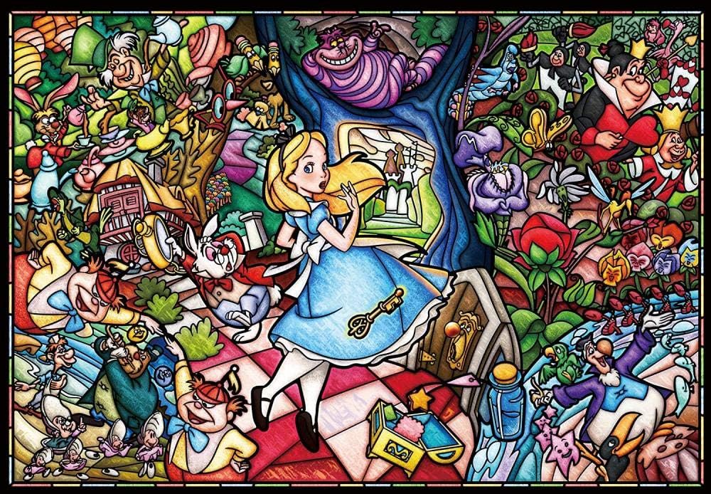 AIXUANDIZ (DP-027) Disney Stained Glass Alice in Wonderland Jigsaw Puzzle (1000 Piece)