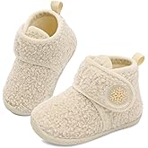 JOINFREE Toddler Slippers Boys Girls House Fleece Booties Baby Warm Winter Boots Kids Bedroom Indoor Shoes Cozy Outdoor Walking Shoes