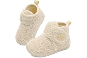JOINFREE Toddler Slippers Boys Girls House Fleece Booties Baby Warm Winter Boots Kids Bedroom Indoor Shoes Cozy Outdoor Walking Shoes