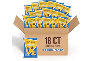 HIPPEAS Chickpea Tortilla Chips, Rockin’ Ranch, 1 Ounce (Pack of 18), 3g Protein, 3g Fiber, Vegan, Gluten-Free, Crunchy, Plant Protein Snacks