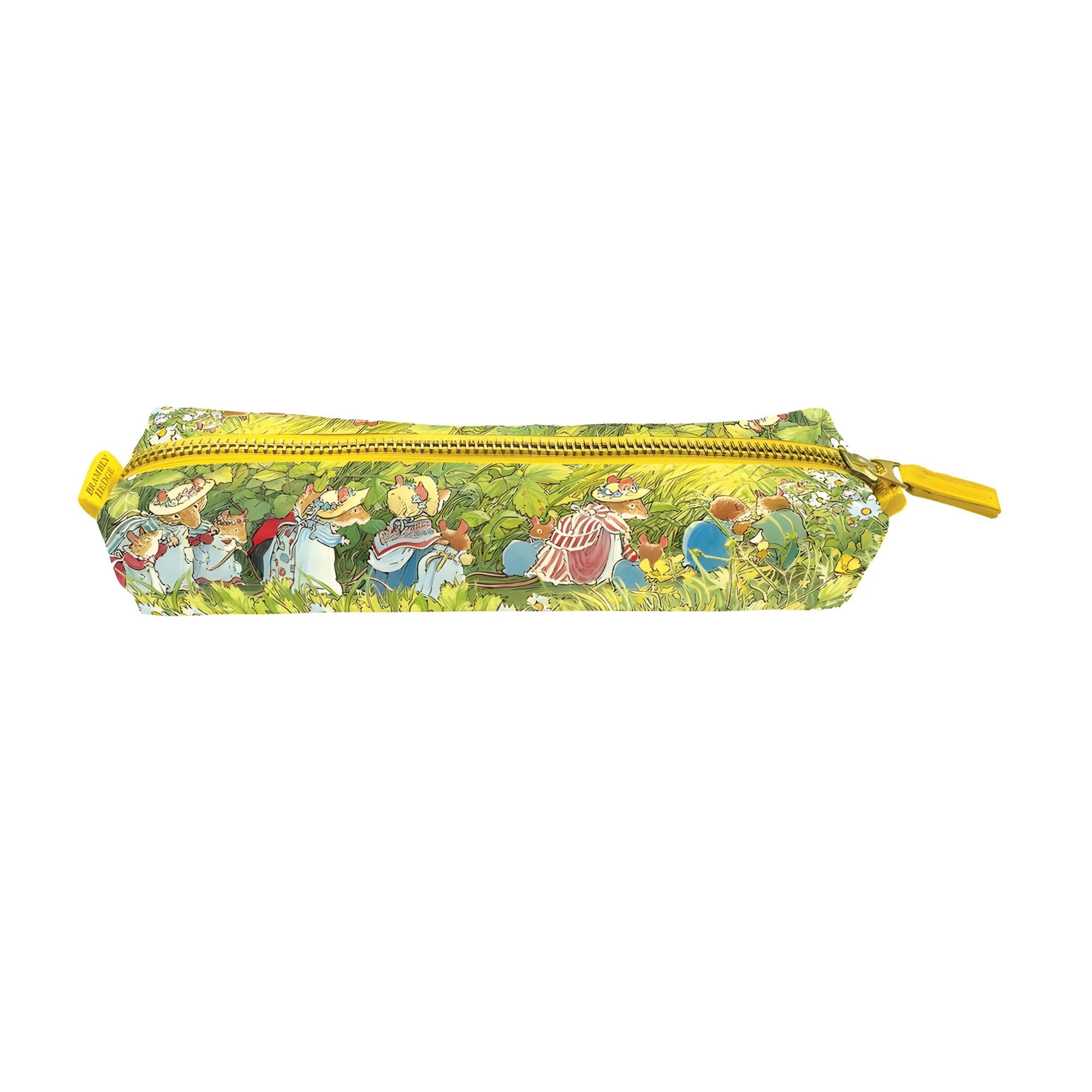 Museums & Galleries Slim Pencil Case - Mice Meadow - Brambly Hedge Artistic Design - Organic Cotton - Zip Closure