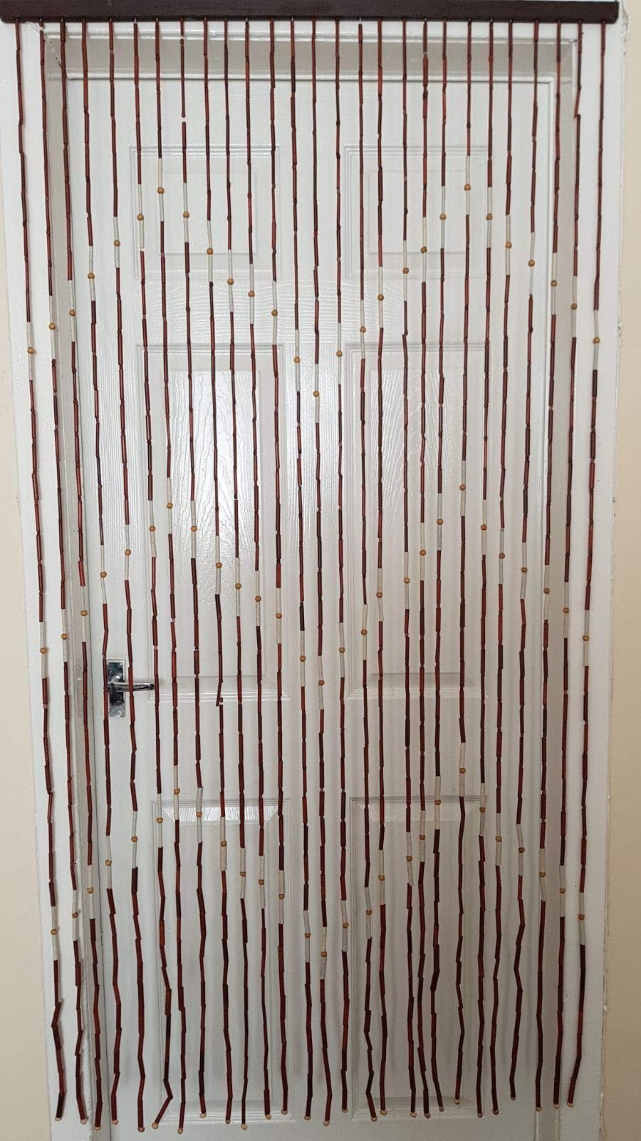 RKAYsRKAYs Wooden Bamboo 6 Waves Beaded Door Curtain Indoor/Outdoor Home/Kitchen/Garden