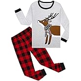 Little Hand Little Boy Long Sleeve Christmas Pajamas Set Cotton Reindeer Pjs Kids Holiday Santa Clothes for Toddler 2-7 Years