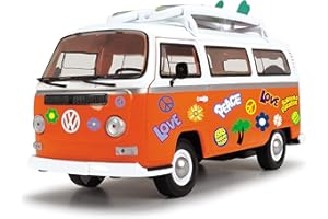 DICKIE TOYS 203776001 Retro VW Surfer Camper Van with Friction Drive 32 Centimetre Scale 1:14