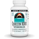 Source Naturlas Quercetin 1000 with Bromelain, Respiratory and Immune Support*, 1,000 mg Tablets, 120 Count